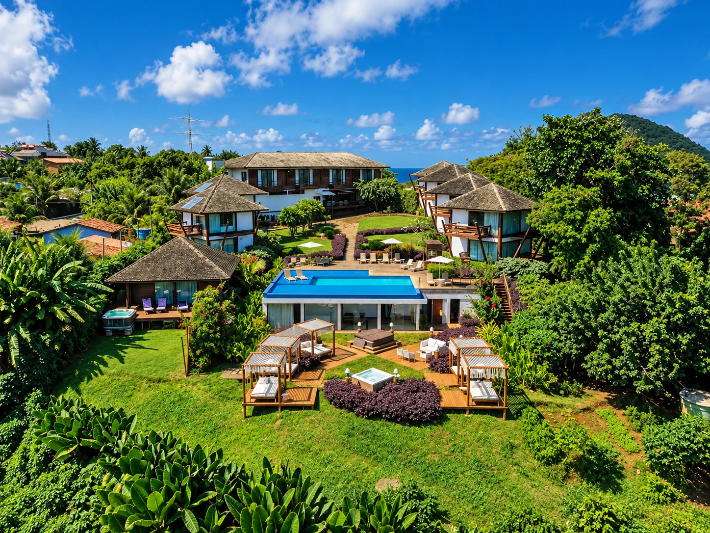 Panoramic view of Pousada Morena and leisure area